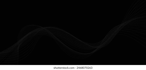 Wave lines vector illustration. Curve wave seamless pattern. Line art striped graphic template.
