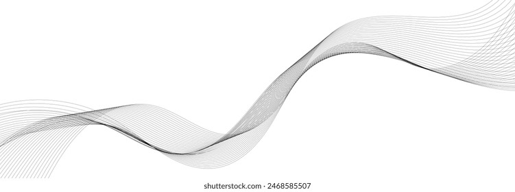 Wave lines vector illustration. Curve wave seamless pattern. Line art striped graphic template.