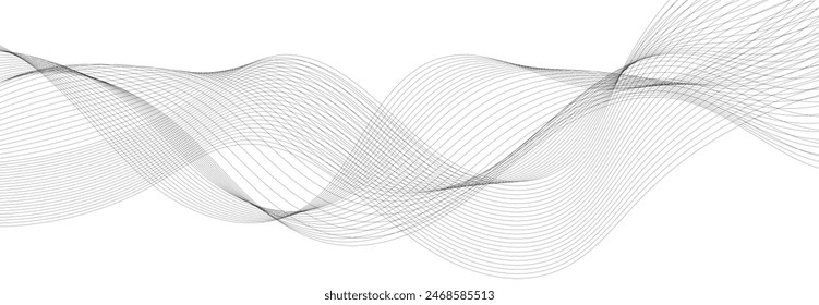 Wave lines vector illustration. Curve wave seamless pattern. Line art striped graphic template.