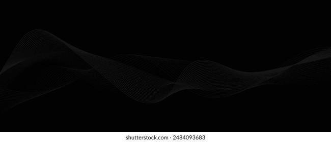 Ilustración vectorial de líneas de onda. Patrón sin fisuras de onda de curva. Plantilla gráfica de rayas.

