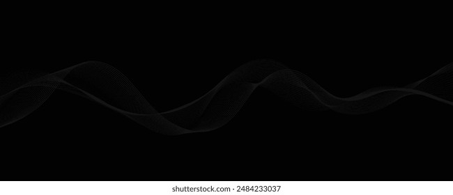 Wave lines vector illustration. Curve wave seamless pattern. Line art striped graphic template.
