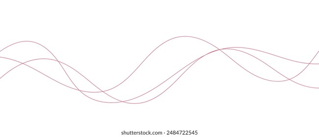 Wave lines vector illustration. Curve wave seamless pattern. Line art striped graphic template.
