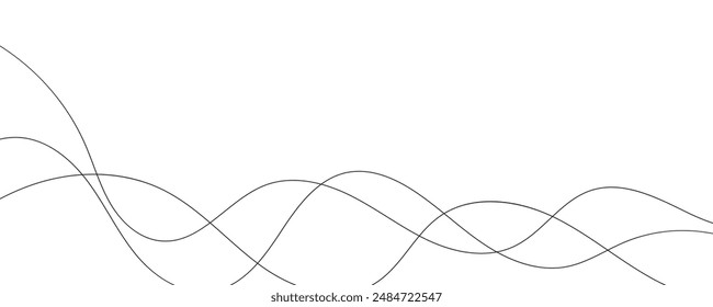 Ilustración vectorial de líneas de onda. Patrón sin fisuras de onda de curva. Plantilla gráfica de rayas.