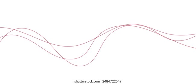 Wave lines vector illustration. Curve wave seamless pattern. Line art striped graphic template.