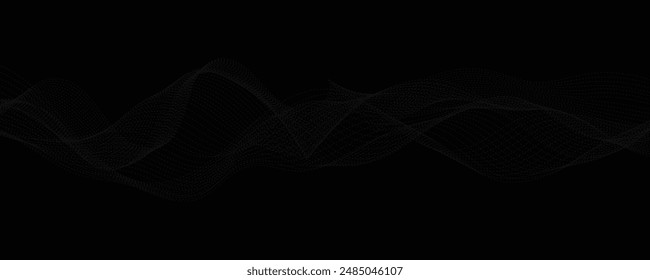 Wave lines vector illustration. Curve wave seamless pattern. Line art striped graphic template.
