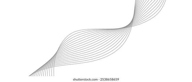 Wave lines vector illustration. Curve wave seamless pattern. Line art striped graphic template.	