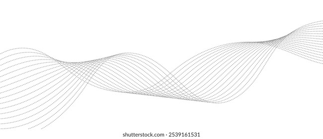 Wave lines vector illustration. Curve wave seamless pattern. Line art striped graphic template.	