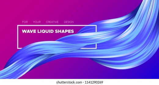Wave Liquid. Abstract Background with Fluid Shapes. Trendy Vector Illustration EPS10 for Your Design. Creative Interweaving. Color Liquid Shapes with Flow Effect for Business Card, Banner, Cover. Art.