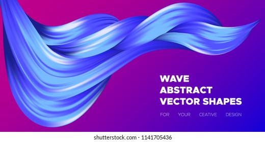 Wave Liquid. Abstract Background with Fluid Shapes. Trendy Vector Illustration EPS10 for Your Design. Creative Interweaving. Color Liquid Shapes with Flow Effect for Business Card, Banner, Cover. Art.