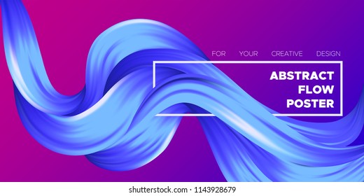 Wave Liquid. Abstract Background with Fluid Shapes. Trendy Vector Illustration EPS10 for Your Design. Creative Interweaving. Color Liquid Shapes with Flow Effect for Business Card, Banner, Cover. Art.
