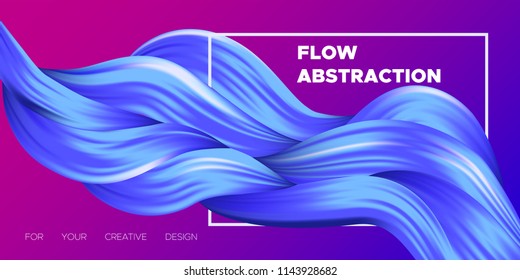 Wave Liquid. Abstract Background with Fluid Shapes. Trendy Vector Illustration EPS10 for Your Design. Creative Interweaving. Color Liquid Shapes with Flow Effect for Business Card, Banner, Cover. Art.