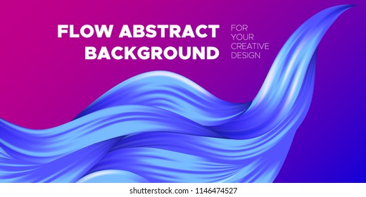 Wave Liquid. Abstract Background with Fluid Shapes. Trendy Vector Illustration EPS10 for Your Design. Creative Interweaving. Color Liquid Shapes with Flow Effect for Business Card, Banner, Cover. Art.