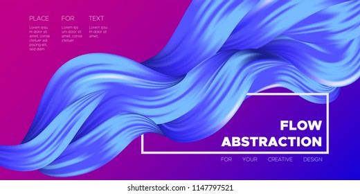 Wave Liquid. Abstract Background with Fluid Shapes. Trendy Vector Illustration EPS10 for Your Design. Creative Interweaving. Color Liquid Shapes with Flow Effect for Business Card, Banner, Cover. Art.