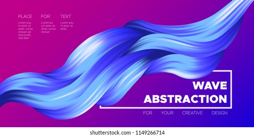 Wave Liquid. Abstract Background with Fluid Shapes. Trendy Vector Illustration EPS10 for Your Design. Creative Interweaving. Color Liquid Shapes with Flow Effect for Business Card, Banner, Cover. Art.