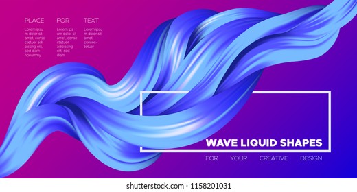 Wave Liquid. Abstract Background with Fluid Shapes. Trendy Vector Illustration EPS10 for Your Design. Creative Interweaving. Color Liquid Shapes with Flow Effect for Business Card, Banner, Cover. Art.