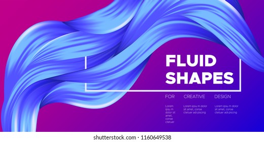 Wave Liquid. Abstract Background with Fluid Shapes. Trendy Vector Illustration EPS10 for Your Design. Creative Interweaving. Color Liquid Shapes with Flow Effect for Business Card, Banner, Cover. Art.
