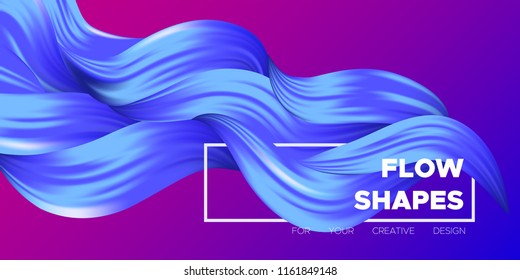 Wave Liquid. Abstract Background with Fluid Shapes. Trendy Vector Illustration EPS10 for Your Design. Creative Interweaving. Color Liquid Shapes with Flow Effect for Business Card, Banner, Cover. Art.