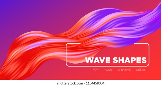 Wave Liquid Shape. Abstract Fluid Background. Trendy Illustration EPS10 Vector. Creative Interweaving. Art Paint Design. Colorful Liquid Shapes with Flow Effect for Business Poster, Banner, Cover.