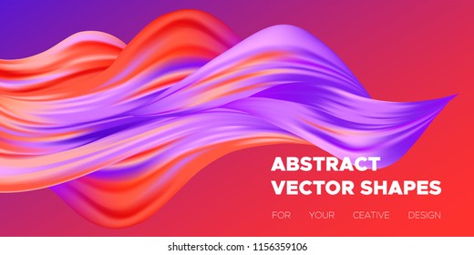 Wave Liquid Shape. Abstract Fluid Background. Trendy Illustration EPS10 Vector. Creative Interweaving. Art Paint Design. Colorful Liquid Shapes with Flow Effect for Business Poster, Banner, Cover.