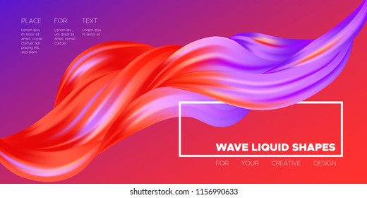 Wave Liquid Shape. Abstract Fluid Background. Trendy Illustration EPS10 Vector. Creative Interweaving. Art Paint Design. Colorful Liquid Shapes with Flow Effect for Business Poster, Banner, Cover.