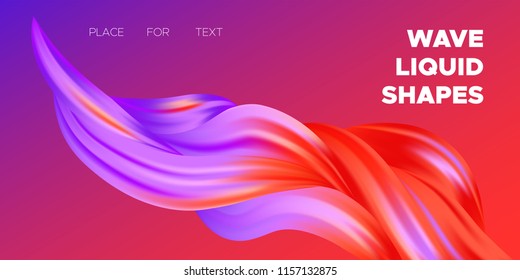 Wave Liquid Shape. Abstract Fluid Background. Trendy Illustration EPS10 Vector. Creative Interweaving. Art Paint Design. Colorful Liquid Shapes with Flow Effect for Business Poster, Banner, Cover.