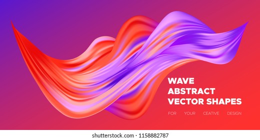 Wave Liquid Shape. Abstract Fluid Background. Trendy Illustration EPS10 Vector. Creative Interweaving. Art Paint Design. Colorful Liquid Shapes with Flow Effect for Business Poster, Banner, Cover.