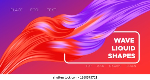 Wave Liquid Shape. Abstract Fluid Background. Trendy Illustration EPS10 Vector. Creative Interweaving. Art Paint Design. Colorful Liquid Shapes with Flow Effect for Business Poster, Banner, Cover.