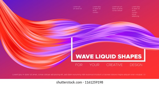 Wave Liquid Shape. Abstract Fluid Background. Trendy Illustration EPS10 Vector. Creative Interweaving. Art Paint Design. Colorful Liquid Shapes with Flow Effect for Business Poster, Banner, Cover.