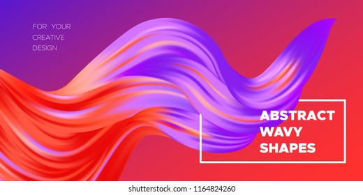 Wave Liquid Shape. Abstract Fluid Background. Trendy Illustration EPS10 Vector. Creative Interweaving. Art Paint Design. Colorful Liquid Shapes with Flow Effect for Business Poster, Banner, Cover.