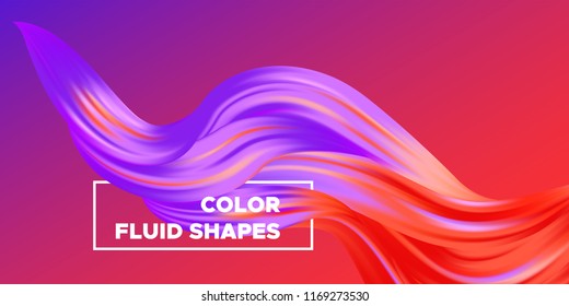 Wave Liquid Shape. Abstract Fluid Background. Trendy Illustration EPS10 Vector. Creative Interweaving. Art Paint Design. Colorful Liquid Shapes with Flow Effect for Business Poster, Banner, Cover.