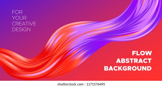 Wave Liquid Shape. Abstract Fluid Background. Trendy Illustration EPS10 Vector. Creative Interweaving. Art Paint Design. Colorful Liquid Shapes with Flow Effect for Business Poster, Banner, Cover.