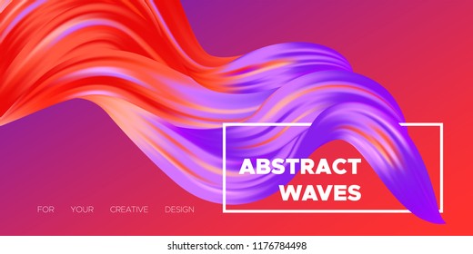 Wave Liquid Shape. Abstract Fluid Background. Trendy Illustration EPS10 Vector. Creative Interweaving. Art Paint Design. Colorful Liquid Shapes with Flow Effect for Business Poster, Banner, Cover.