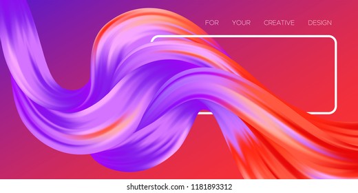 Wave Liquid Shape. Abstract Fluid Background. Trendy Illustration EPS10 Vector. Creative Interweaving. Art Paint Design. Colorful Liquid Shapes with Flow Effect for Business Poster, Banner, Cover.