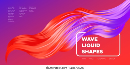 Wave Liquid Shape. Abstract Fluid Background. Trendy Illustration EPS10 Vector. Creative Interweaving. Art Paint Design. Colorful Liquid Shapes with Flow Effect for Business Poster, Banner, Cover.