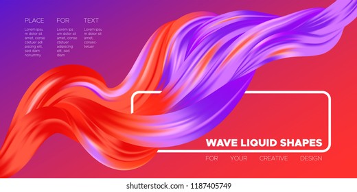 Wave Liquid Shape. Abstract Fluid Background. Trendy Illustration EPS10 Vector. Creative Interweaving. Art Paint Design. Colorful Liquid Shapes with Flow Effect for Business Poster, Banner, Cover.