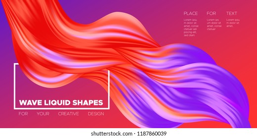 Wave Liquid Shape. Abstract Fluid Background. Trendy Illustration EPS10 Vector. Creative Interweaving. Art Paint Design. Colorful Liquid Shapes with Flow Effect for Business Poster, Banner, Cover.