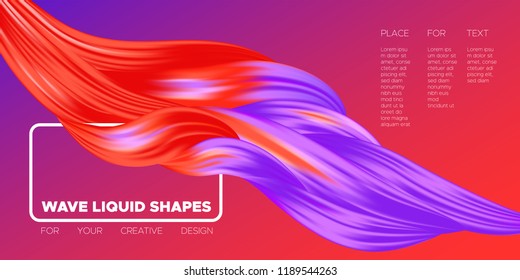 Wave Liquid Shape. Abstract Fluid Background. Trendy Illustration EPS10 Vector. Creative Interweaving. Art Paint Design. Colorful Liquid Shapes with Flow Effect for Business Poster, Banner, Cover.