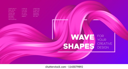 Wave Liquid Shapes with 3D Effect. Modern Flow Background. Vector Illustration EPS10. Beautiful Interweaving. Abstract Fluid. Creative Art Design. Color Wavy Liquid for Business Card, Banner, Cover.