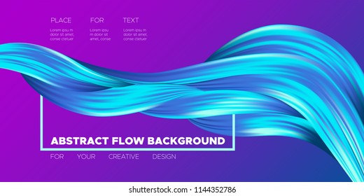 Wave Liquid Shapes with 3D Effect. Modern Flow Background. Vector Illustration EPS10. Beautiful Interweaving. Abstract Fluid. Creative Art Design. Color Wave Template for Business Card, Banner, Cover.