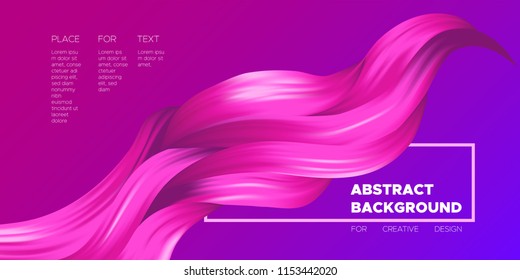 Wave Liquid Shapes with 3D Effect. Modern Flow Background. Vector Illustration EPS10. Beautiful Interweaving. Abstract Fluid. Creative Art Design. Color Wavy Liquid for Business Card, Banner, Cover.