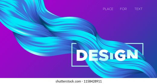 Wave Liquid Shapes with 3D Effect. Modern Flow Background. Vector Illustration EPS10. Beautiful Interweaving. Abstract Fluid. Creative Art Design. Color Wave Template for Business Card, Banner, Cover.