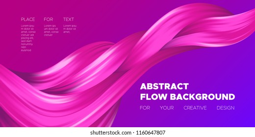 Wave Liquid Shapes with 3D Effect. Modern Flow Background. Vector Illustration EPS10. Beautiful Interweaving. Abstract Fluid. Creative Art Design. Color Wavy Liquid for Business Card, Banner, Cover.