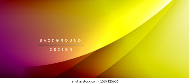 Wave liquid style lines with shadows and light on gradient background. Trendy simple fluid color gradient abstract background with dynamic straight shadow line effect. Vector Illustration For