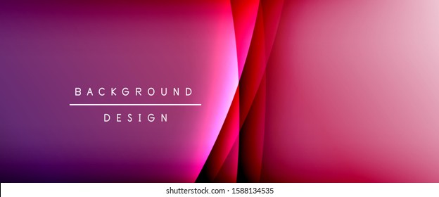 Wave liquid style lines with shadows and light on gradient background. Trendy simple fluid color gradient abstract background with dynamic straight shadow line effect. Vector Illustration For