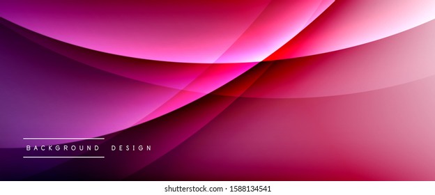 Wave liquid style lines with shadows and light on gradient background. Trendy simple fluid color gradient abstract background with dynamic straight shadow line effect. Vector Illustration For