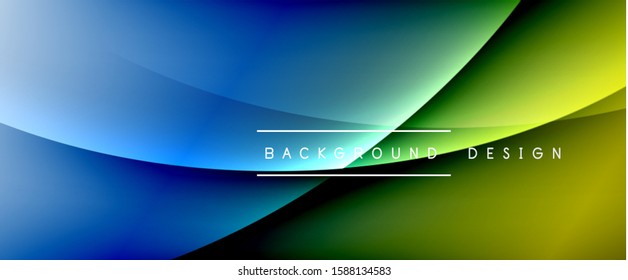 Wave liquid style lines with shadows and light on gradient background. Trendy simple fluid color gradient abstract background with dynamic straight shadow line effect. Vector Illustration For
