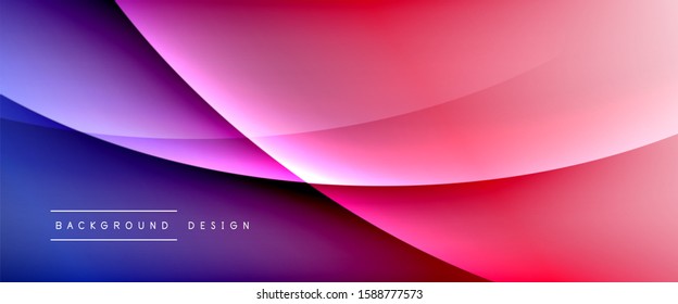 Wave liquid style lines with shadows and light on gradient background. Trendy simple fluid color gradient abstract background with dynamic straight shadow line effect. Vector Illustration For