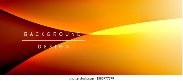 Linhas de estilo líquido de onda com sombras e luz no plano de fundo gradiente. Fundo abstrato do gradiente de cor do fluido simples da moda com efeito de linha de sombra reta dinâmica. Ilustração De Vetor Para