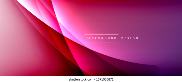 Wave liquid style lines with shadows and light on gradient background. Trendy simple fluid color gradient abstract background with dynamic straight shadow line effect. Vector Illustration For