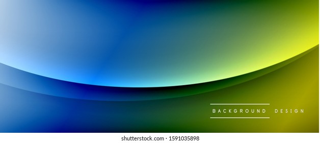 Wave liquid style lines with shadows and light on gradient background. Trendy simple fluid color gradient abstract background with dynamic straight shadow line effect. Vector Illustration For
